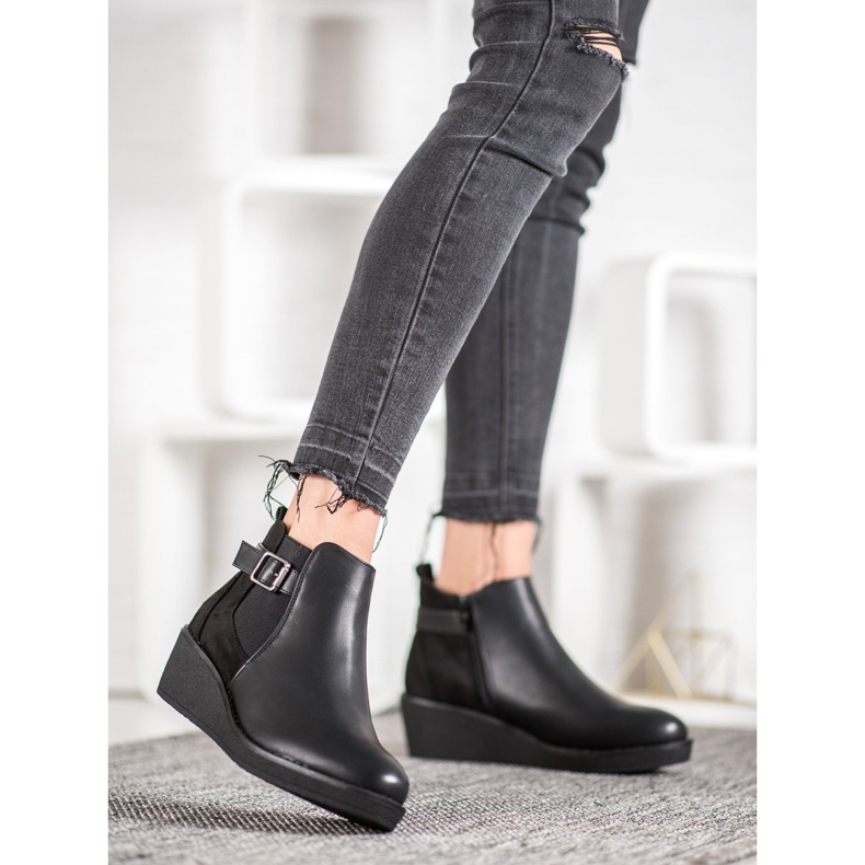 Anesia Paris Comfortable wedge boots black 1
