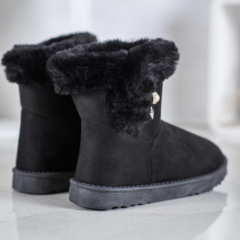SHELOVET Snow boots with pearls black 1