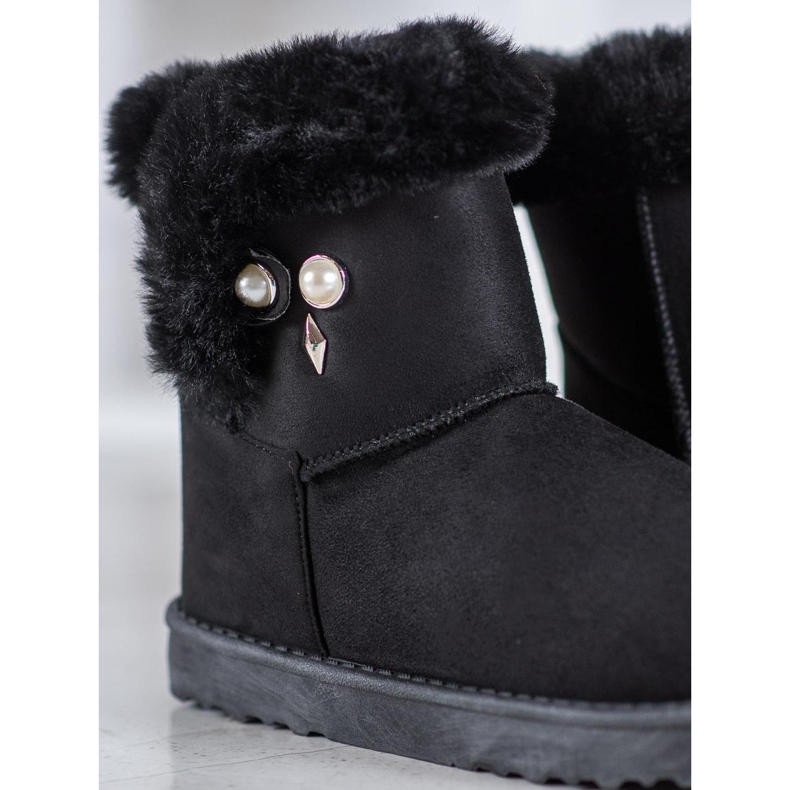 SHELOVET Snow boots with pearls black 2