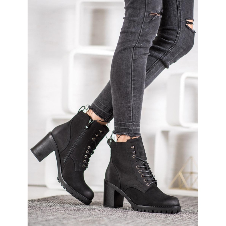 M.Daszyński Lace-up Booties On A Post black 1