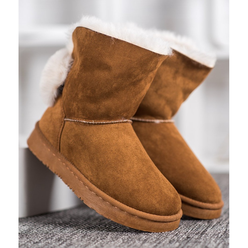 Bella Paris Snow Boots With Pompoms brown 2