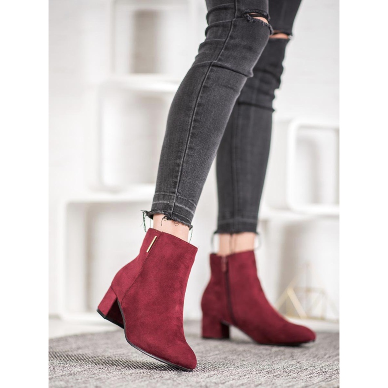 Evento Burgundy suede boots red multicolored 1
