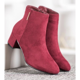 Evento Burgundy suede boots red multicolored 2