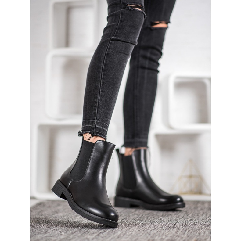 SHELOVET Slip-on boots with an elastic band black 1