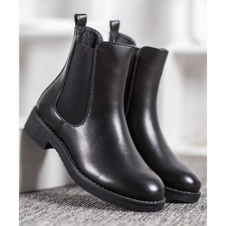 SHELOVET Slip-on boots with an elastic band black 2