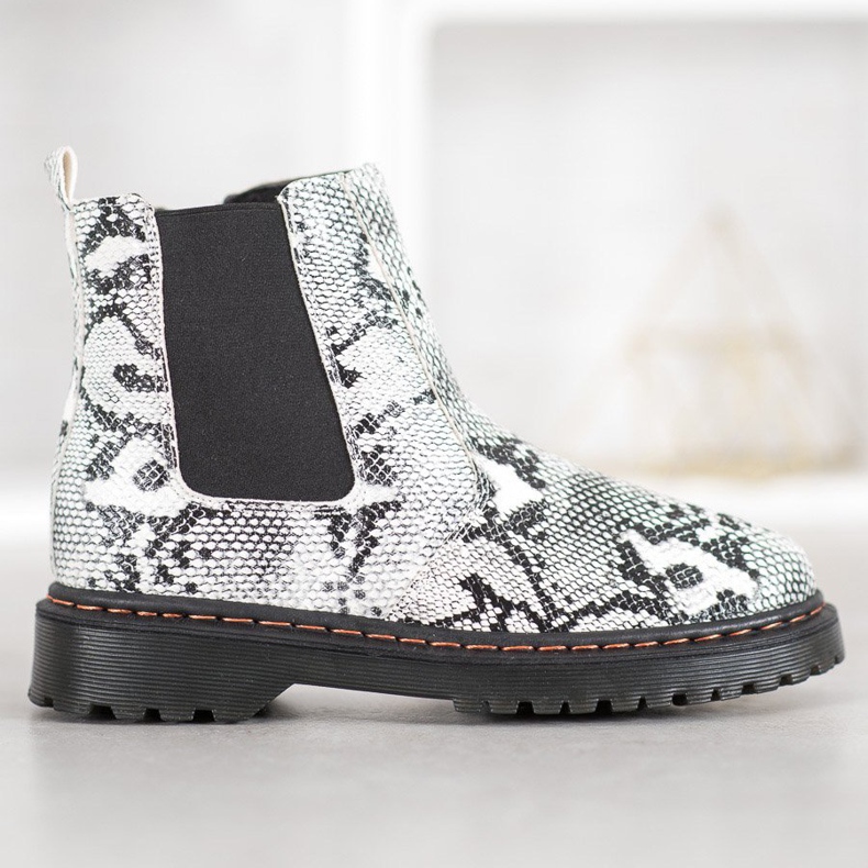 SHELOVET Chelsea Boots On The Platform white black 1