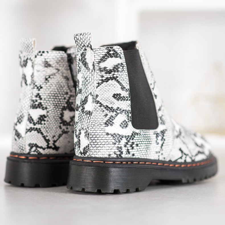 SHELOVET Chelsea Boots On The Platform white black 2