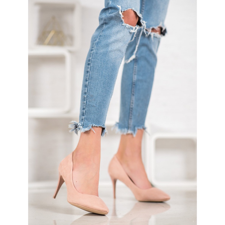 Comer Suede heels pink 2