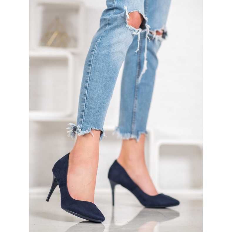 Comer Suede heels blue 2