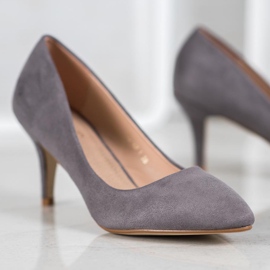 SHELOVET Gray Suede Pumps grey 1 SHELOVET Gray Suede Pumps grey 1