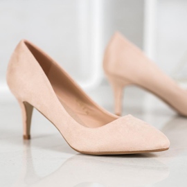 SHELOVET Beige suede pumps 2