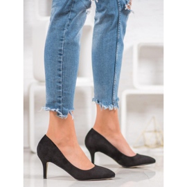 SHELOVET Black Suede Pumps 2