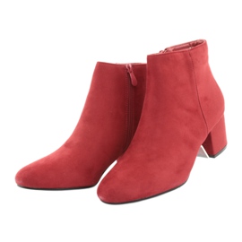 Red low-heeled boots YQ216P Red 5