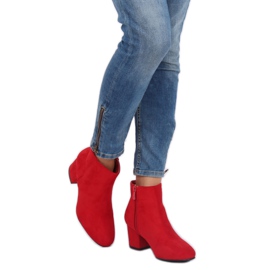 Red low-heeled boots YQ216P Red 2