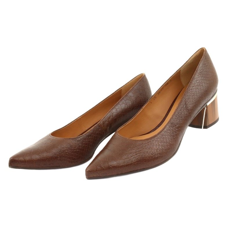 Pumps shoes for women brown / python Anis 3697 3