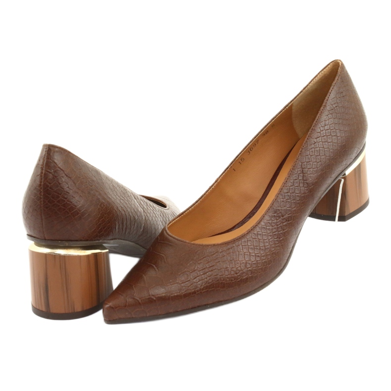 Pumps shoes for women brown / python Anis 3697 4
