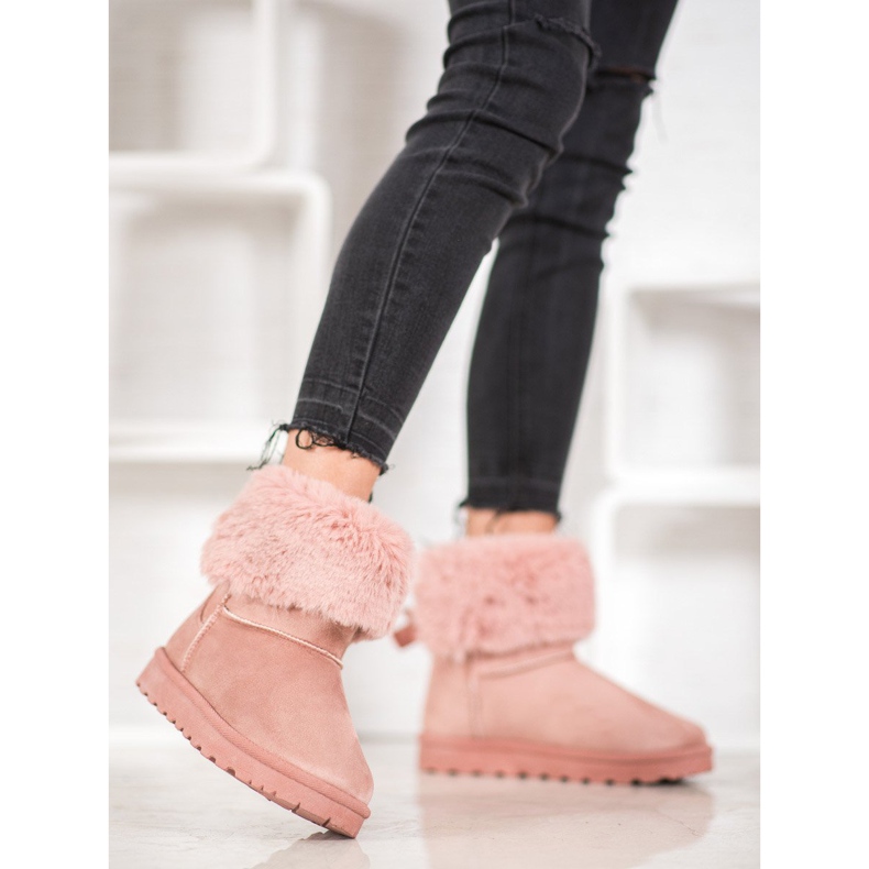 SHELOVET Mukluki With Fur pink 1