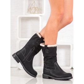 SDS Warm boots with eco leather black 1