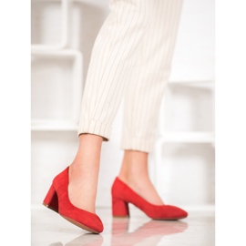 Fama Suede Pumps On A Pillar red 1