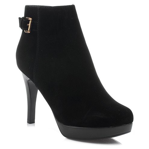 Boots On A High Heel J0083-1 Black Zipper 1