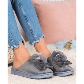 SHELOVET Slippers With Bow grey 1
