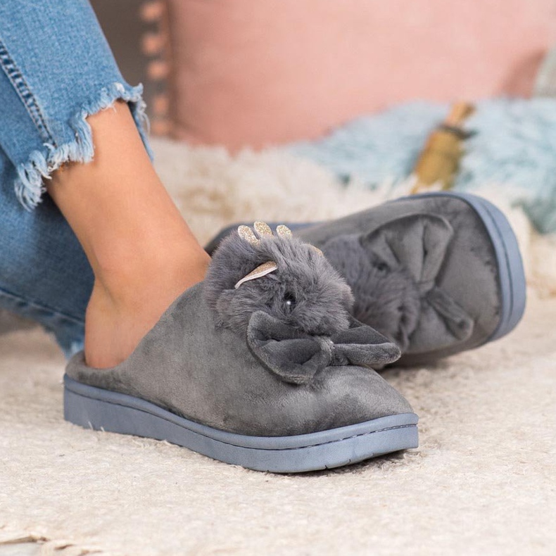 SHELOVET Slippers With Bow grey 2