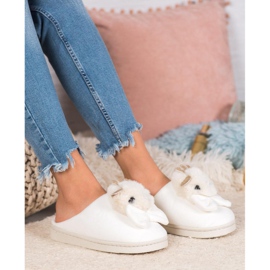 SHELOVET Slippers With Bow white 2