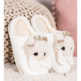 SHELOVET Slippers With Bow white 1