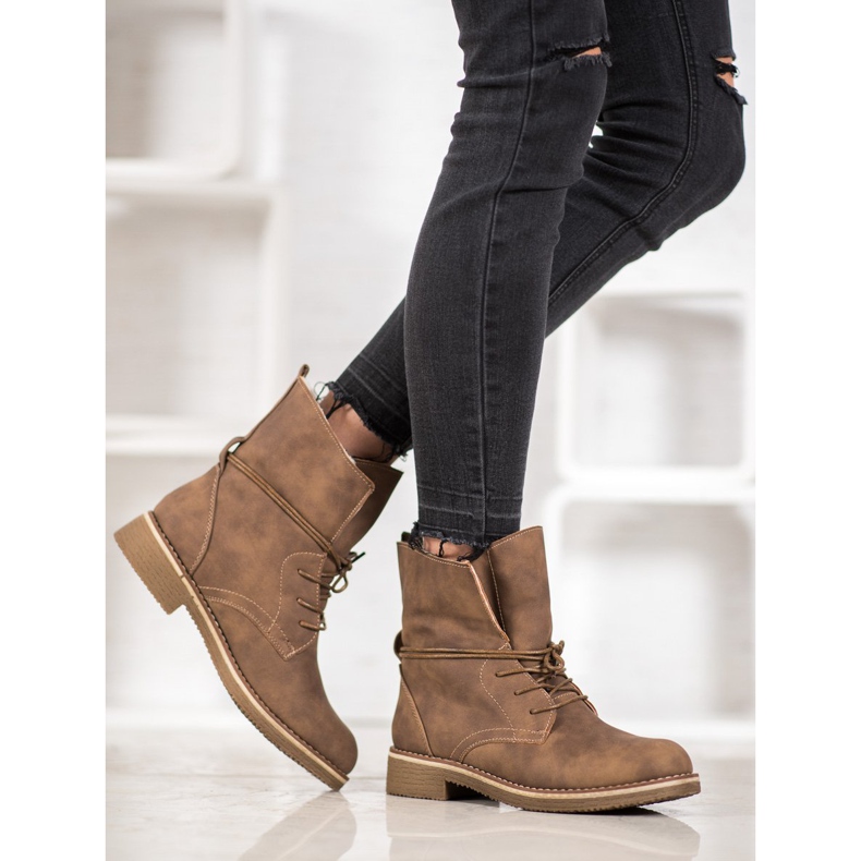 SDS Tied Booties With A Roll Up Shank brown 1