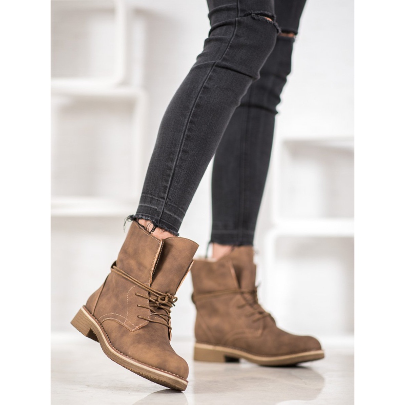 SDS Tied Booties With A Roll Up Shank brown 2