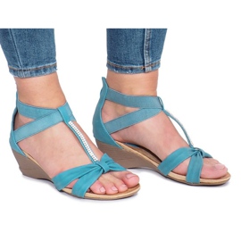 Blue wedge sandals from Vesuvio 1