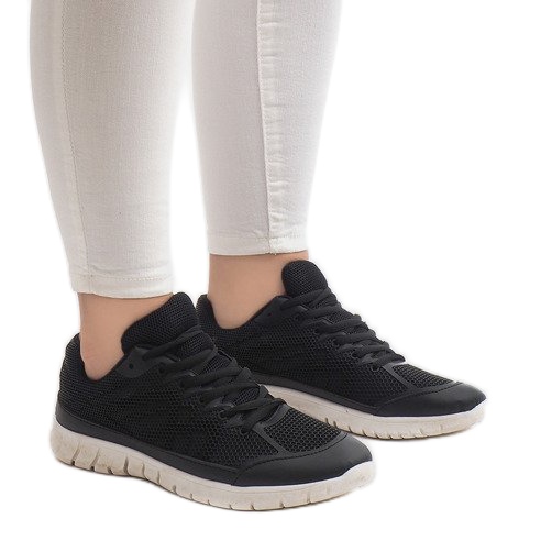 Black sports sneakers with mesh X-18 2
