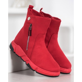 SHELOVET Fashion suede boots red 2