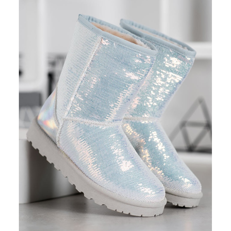 SHELOVET Mukluki With Sequins white 2