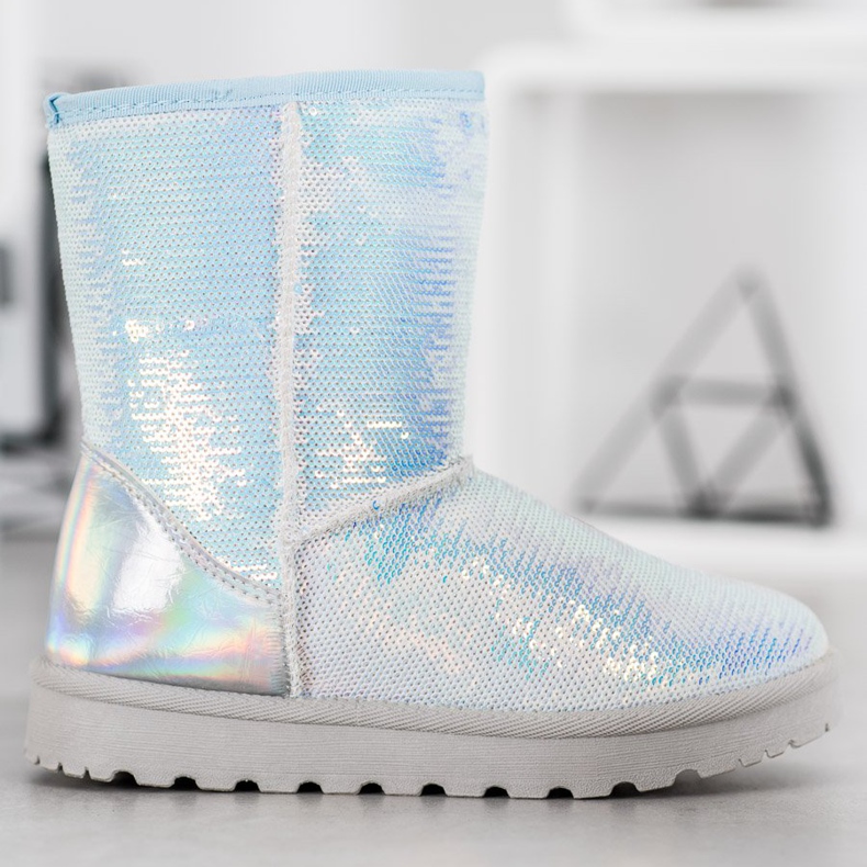 SHELOVET Mukluki With Sequins white 1