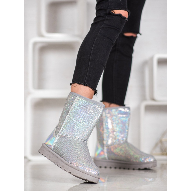 SHELOVET Mukluki With Sequins grey 1