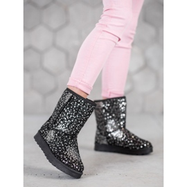 SHELOVET Warm Mukluki With Sequins black 2