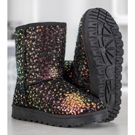 SHELOVET Warm Mukluki With Sequins black 1