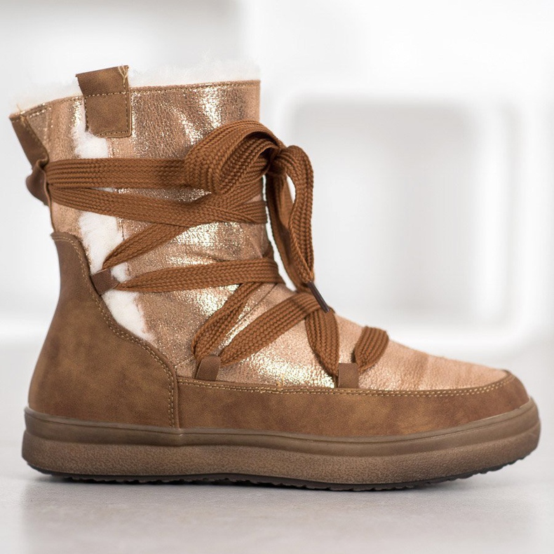 SDS Warm snow boots brown golden 2 SDS Warm snow boots brown golden 2