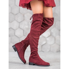 Seastar Suede flat boots red 1