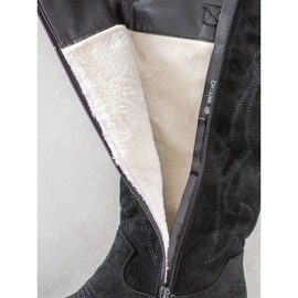 Abloom Suede cowboy boots black 1