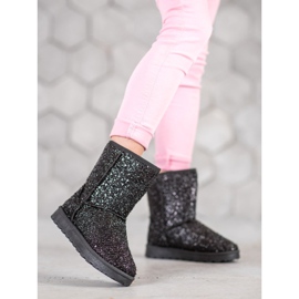 SHELOVET Warm Mukluki With Sequins black 1