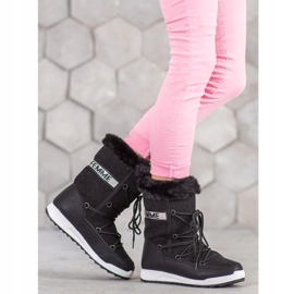 Small Swan Fashion lace-up snow boots black 1 Small Swan Fashion lace-up snow boots black 1