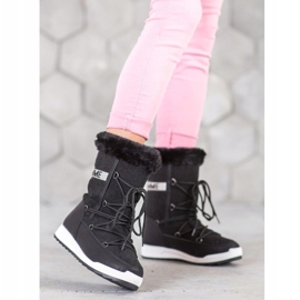 Small Swan Fashion lace-up snow boots black 2 Small Swan Fashion lace-up snow boots black 2