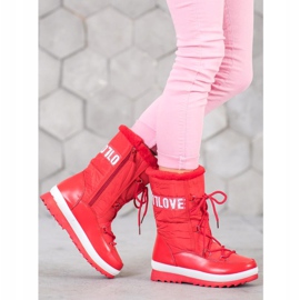 SHELOVET Love snow boots red 1