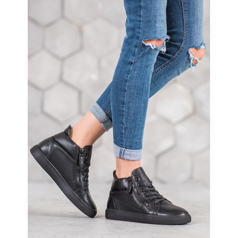 Sergio Leone Black Sneakers On The Platform 1