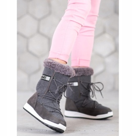 Small Swan Fashion lace-up snow boots grey 2