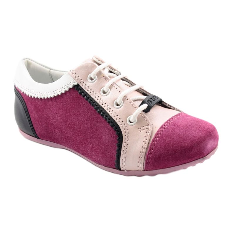 Low-cut children's shoes Bartek 45293 pink black white 1