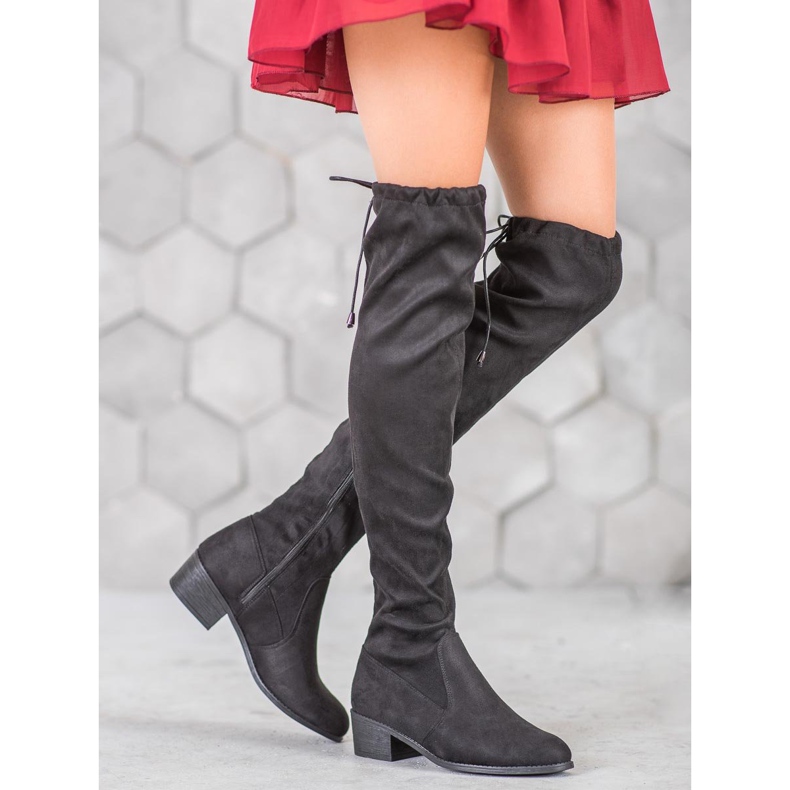 Small Swan Black Boots Over The Knee 1
