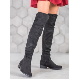 SDS Suede thigh boots black 2